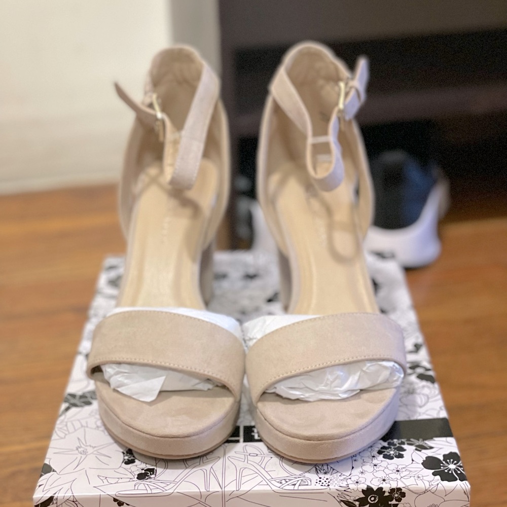 Suede Ankle Strap Heels